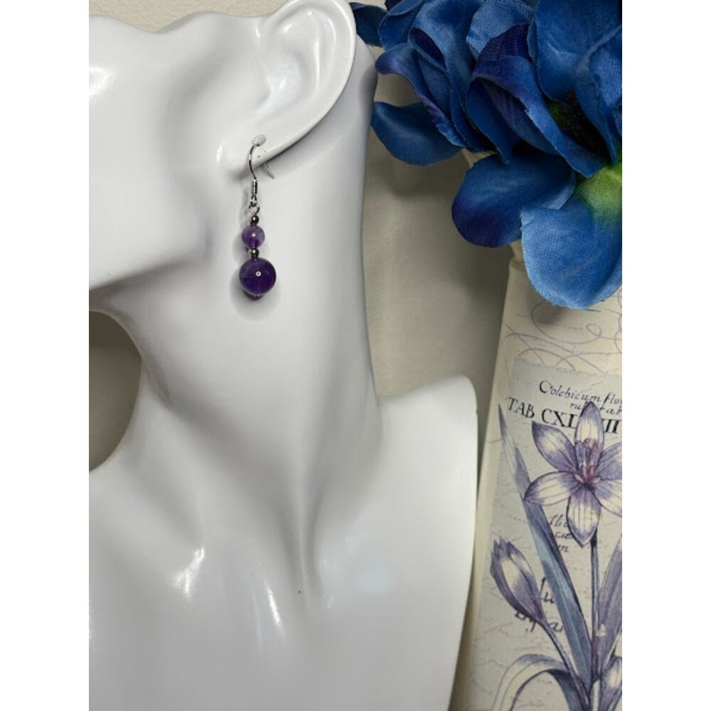 Amethyst Earrings NWT 1.5"